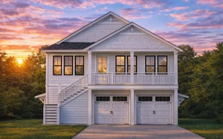 Plan  17-1409 - The Hall Estate |  Coastal Traditional - 3-Bed, 4-Bath, 1,860 SF