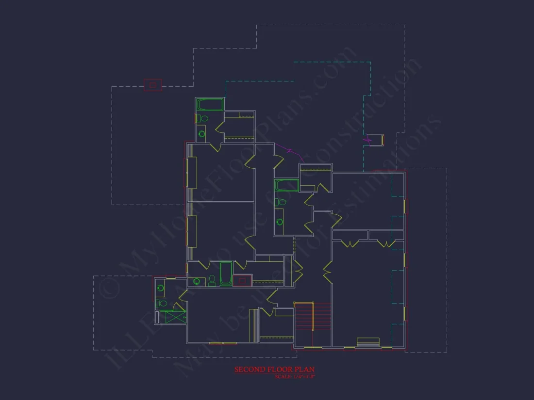 Elegant 2-Story House Plan with Brick Exterior & Fireplace Charm