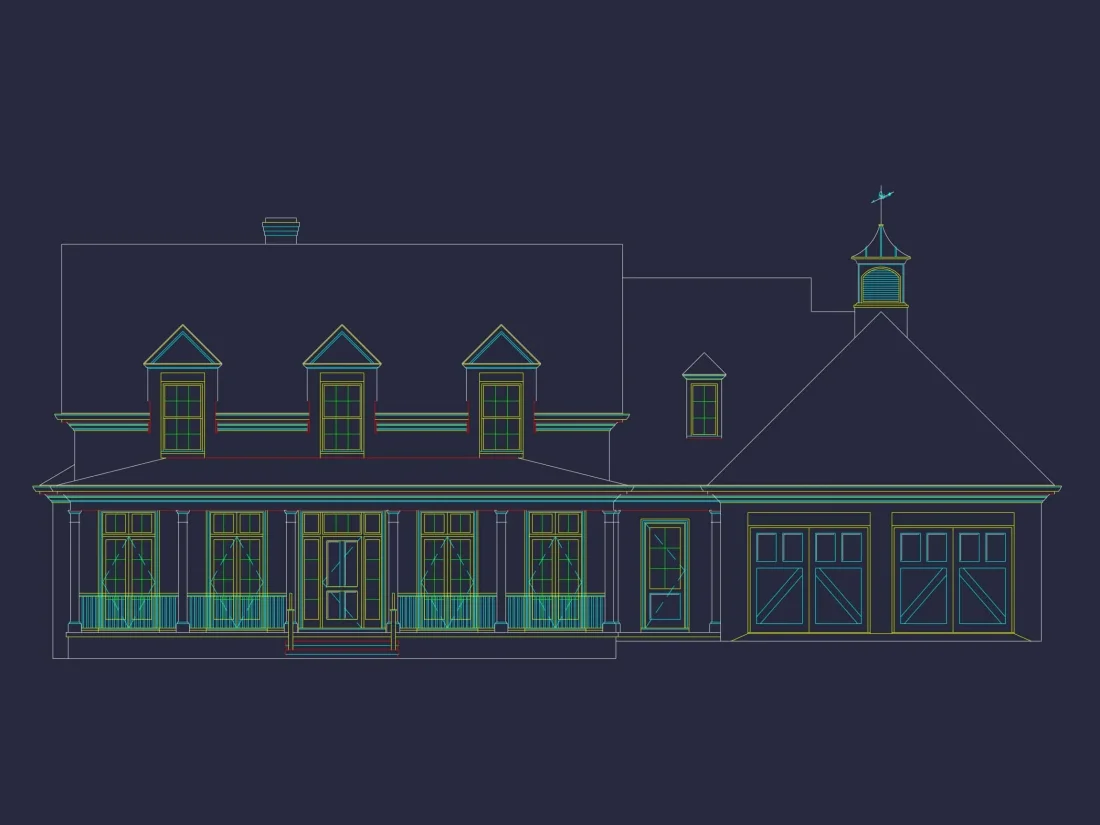 Elegant 2-Story House Plan with Brick Exterior & Fireplace Charm