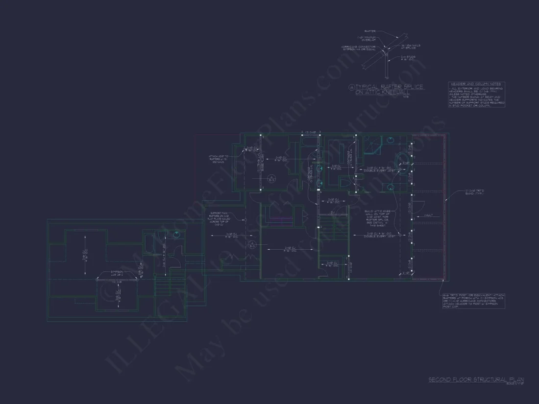 Elegant 2-Story House Plan with Colonial Architecture & CAD Blueprints