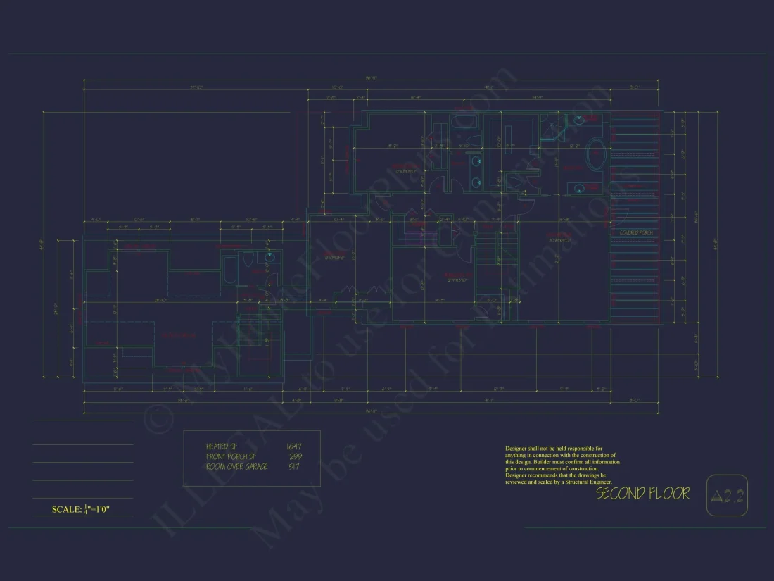 Elegant 2-Story House Plan with Colonial Architecture & CAD Blueprints
