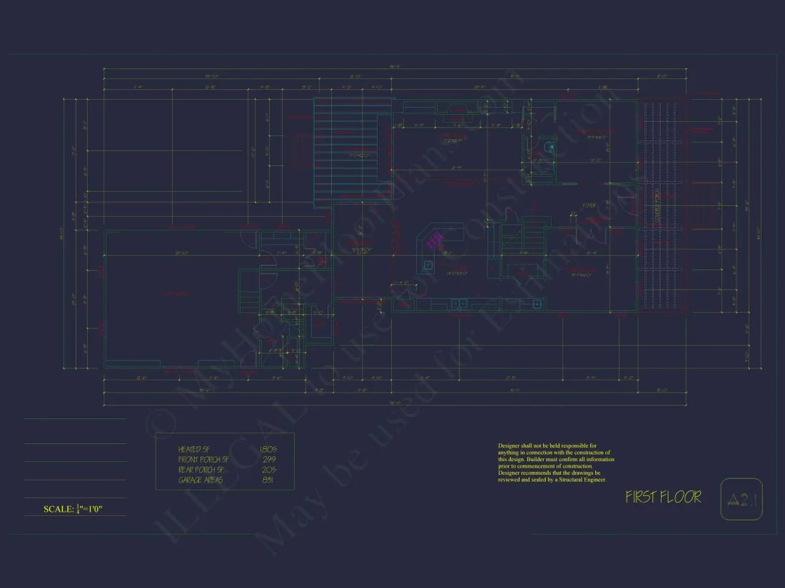 Elegant 2-Story House Plan with Colonial Architecture & CAD Blueprints