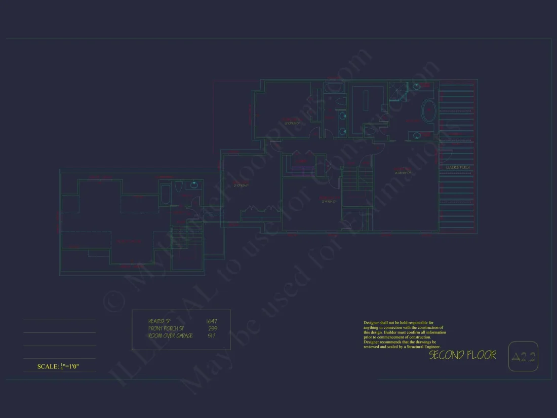 Elegant 2-Story House Plan with Colonial Architecture & CAD Blueprints