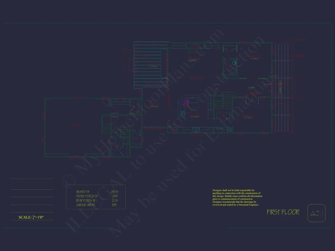 Elegant 2-Story House Plan with Colonial Architecture & CAD Blueprints