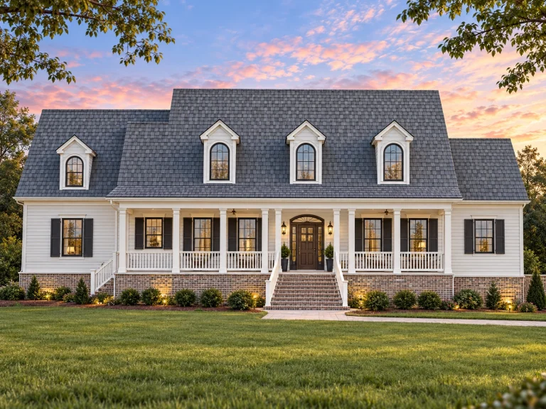 Classic Colonial 2-Story House Plan with 2,106 SF, 4 Bed