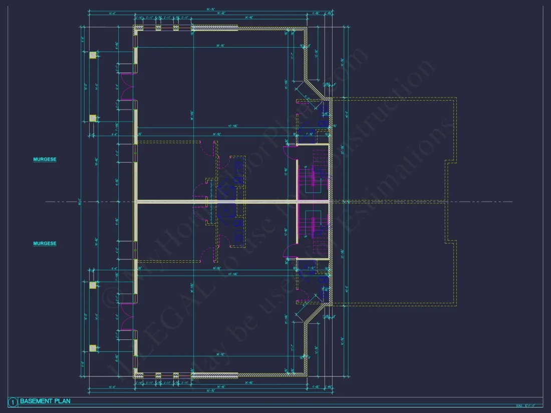 Traditional Duplex Home Plan with CAD Designs & Spacious Floor Layout