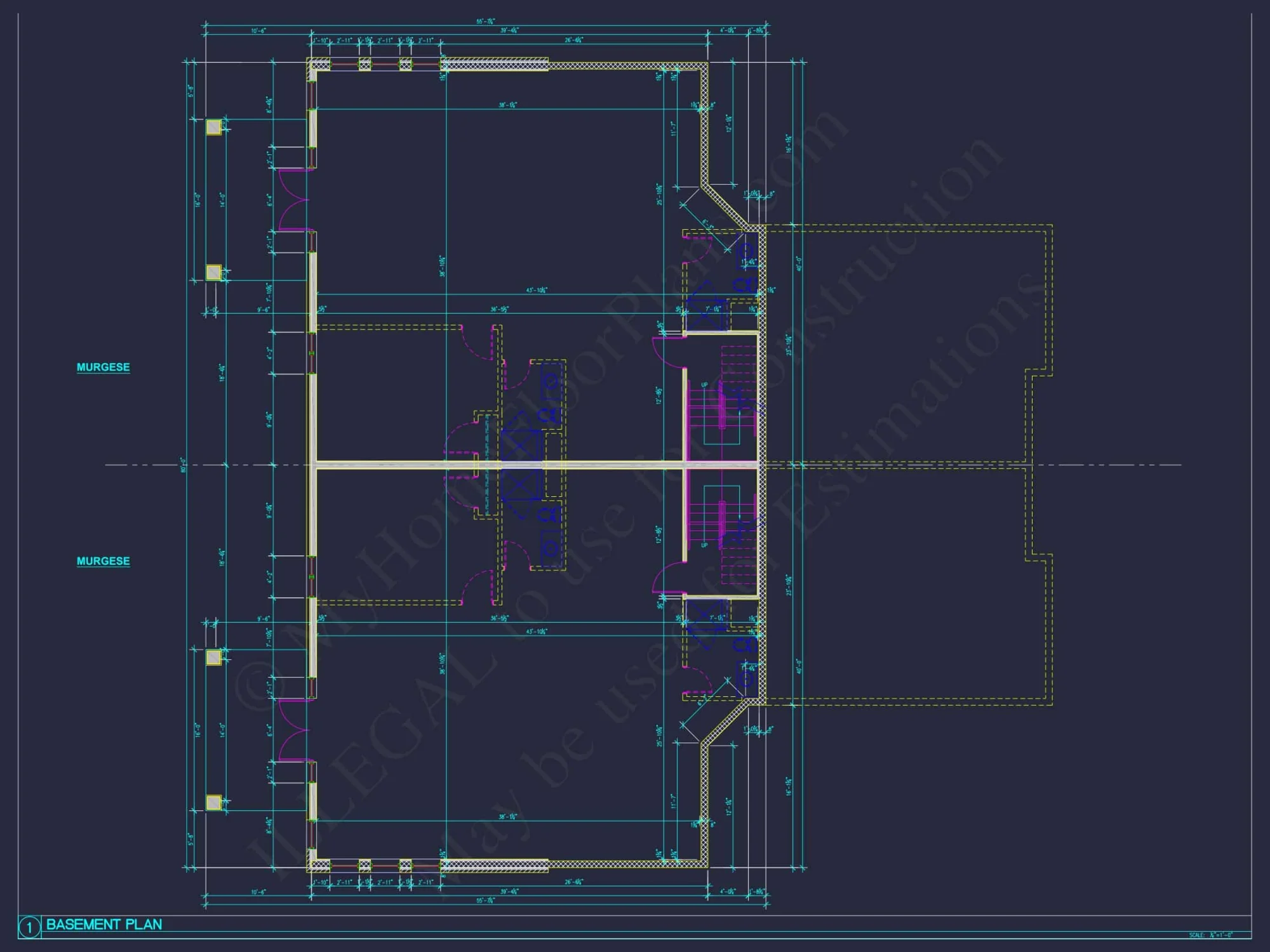 Traditional Duplex Home Plan with CAD Designs & Spacious Floor Layout