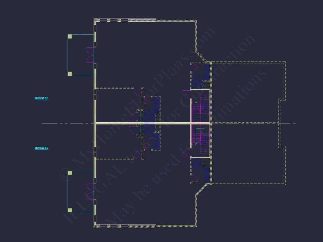 Traditional Duplex Home Plan with CAD Designs & Spacious Floor Layout