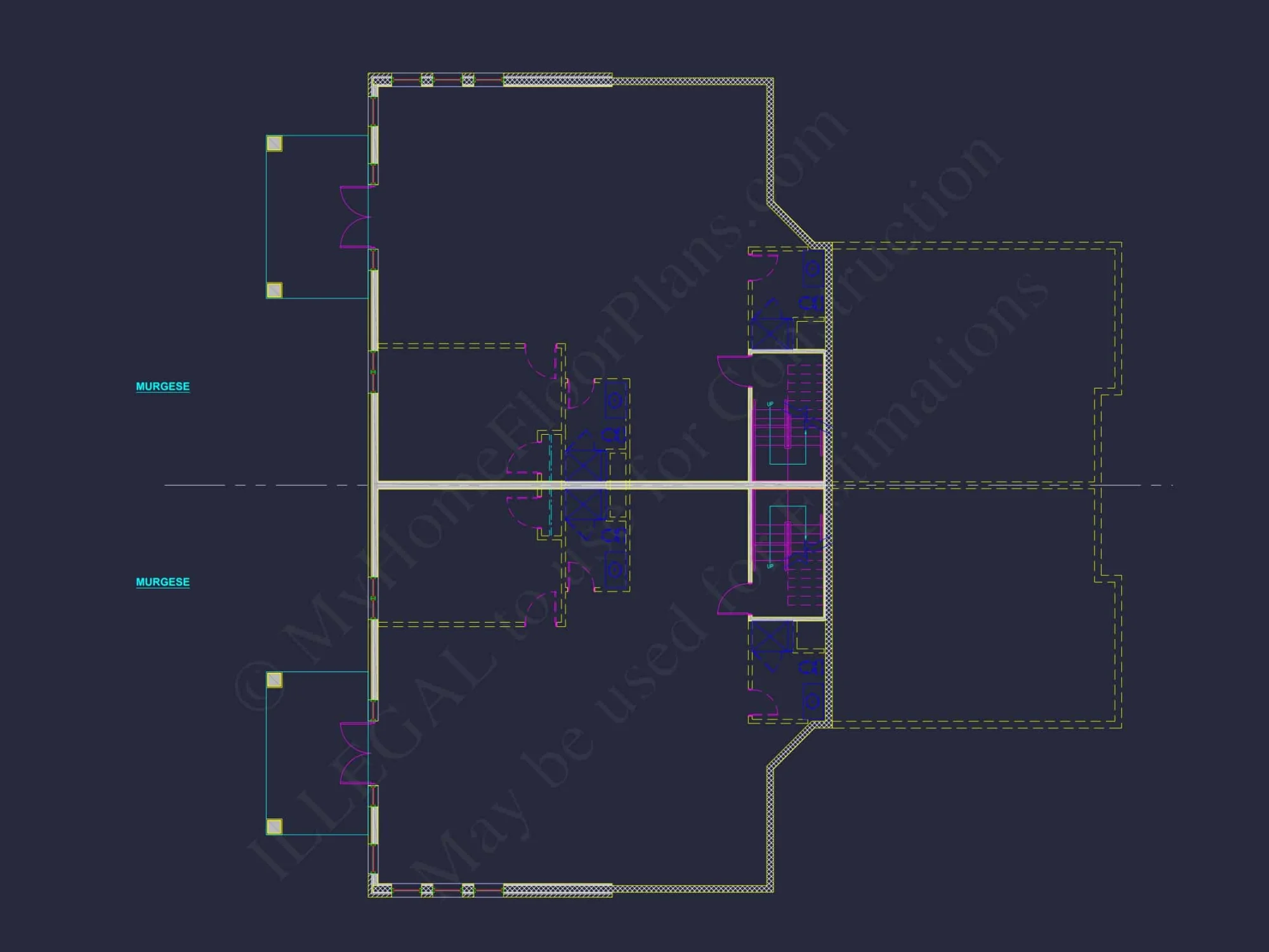 Traditional Duplex Home Plan with CAD Designs & Spacious Floor Layout