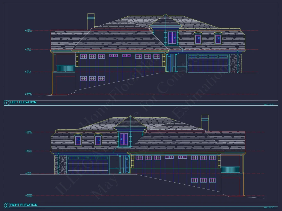 Traditional Duplex Home Plan with CAD Designs & Spacious Floor Layout