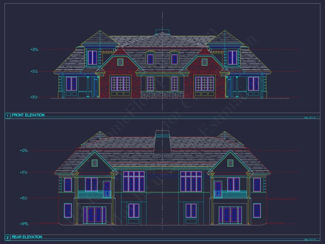 Traditional Duplex Home Plan with CAD Designs & Spacious Floor Layout