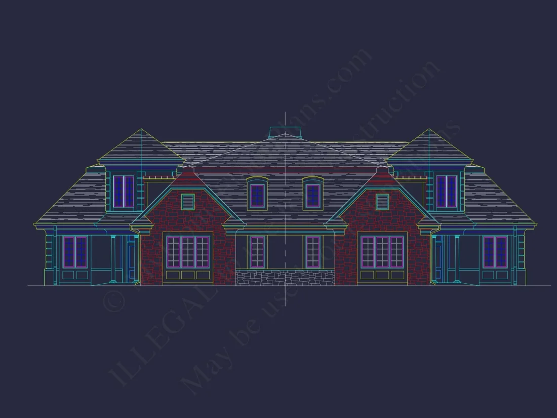 Traditional Duplex Home Plan with CAD Designs & Spacious Floor Layout