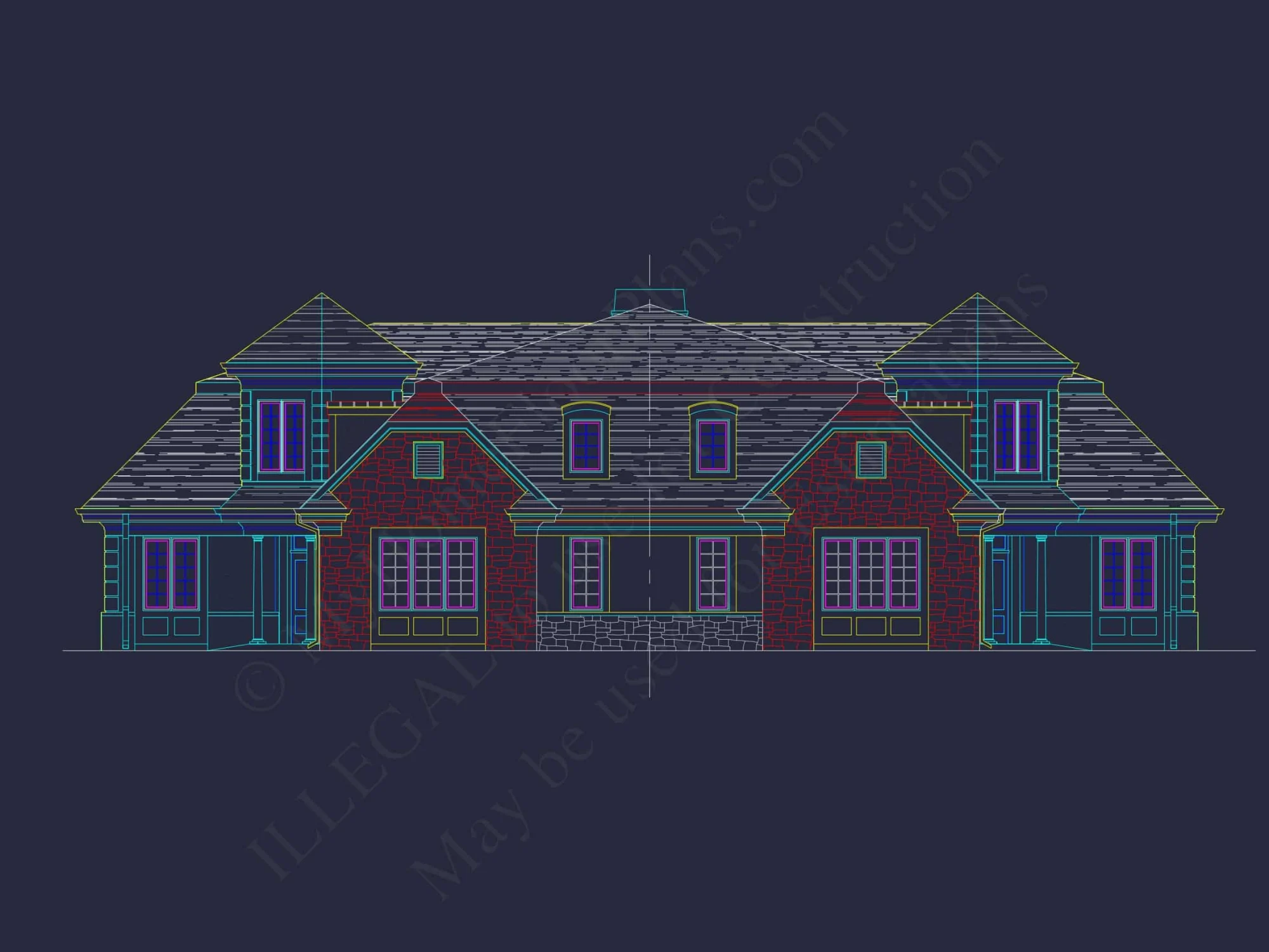 Traditional Duplex Home Plan with CAD Designs & Spacious Floor Layout