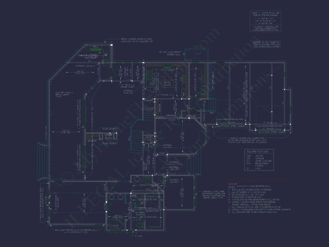 Elegant 2-Story Home Plan with 4 Beds, CAD Blueprint Designs