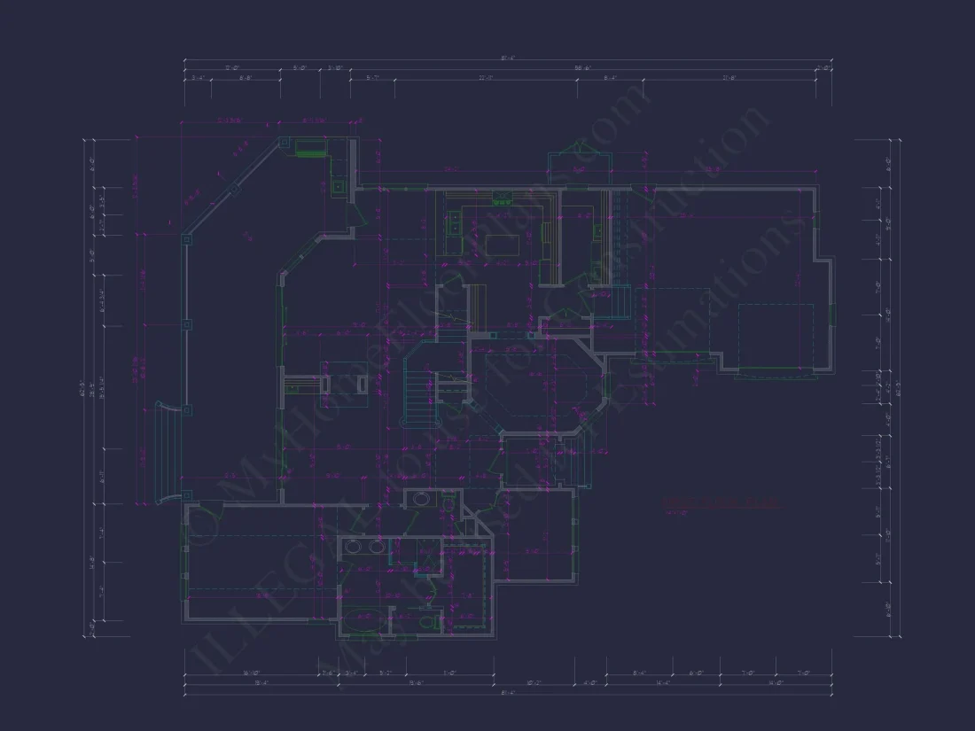 Elegant 2-Story Home Plan with 4 Beds, CAD Blueprint Designs