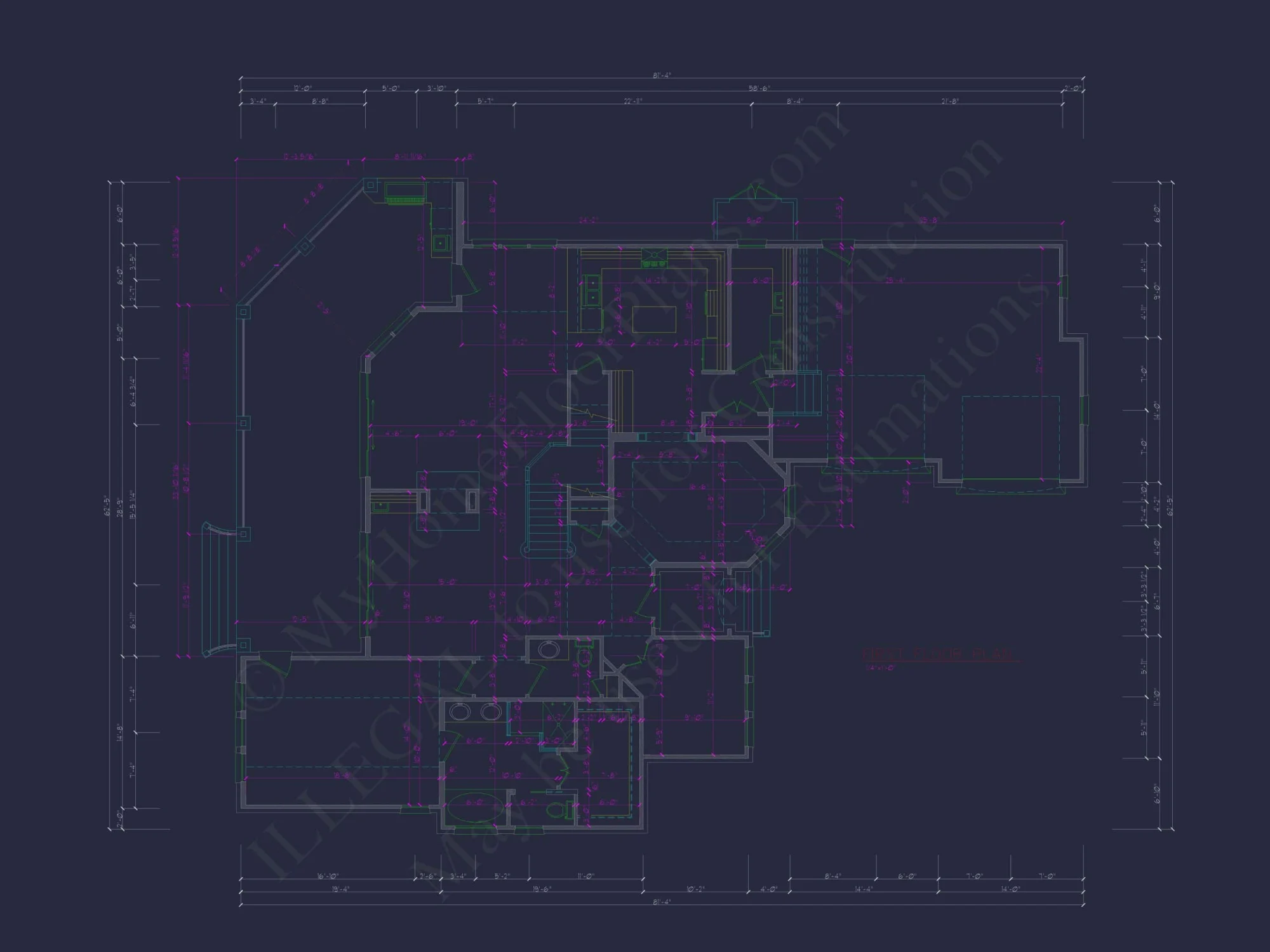 Elegant 2-Story Home Plan with 4 Beds, CAD Blueprint Designs