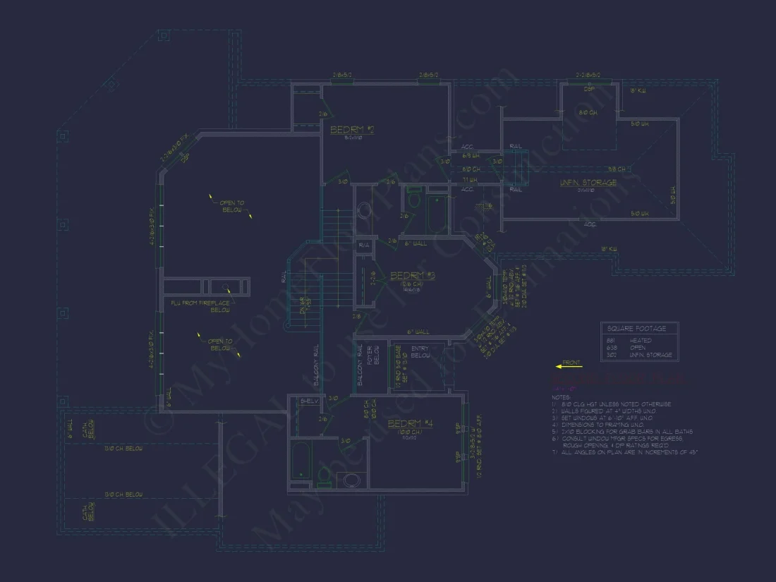 Elegant 2-Story Home Plan with 4 Beds, CAD Blueprint Designs