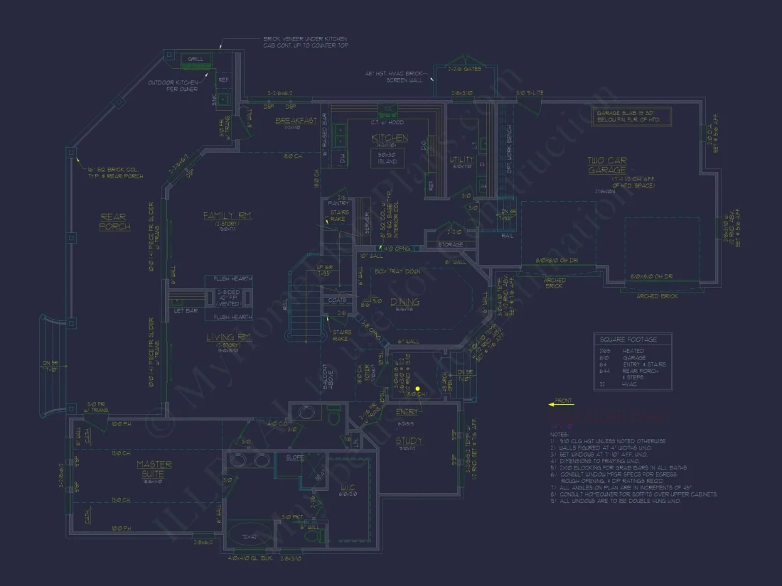 Elegant 2-Story Home Plan with 4 Beds, CAD Blueprint Designs