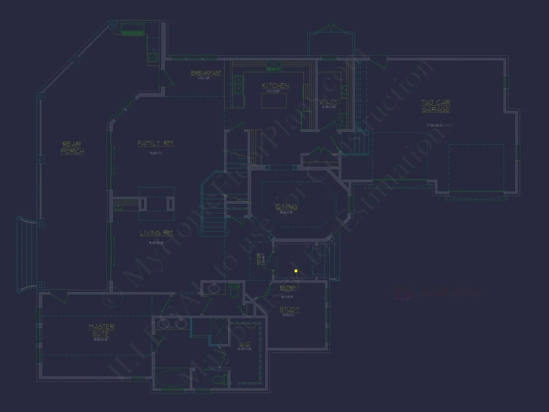 Elegant 2-Story Home Plan with 4 Beds, CAD Blueprint Designs