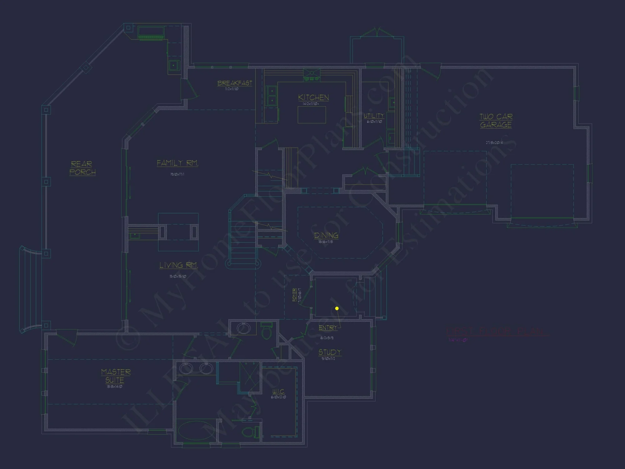 Elegant 2-Story Home Plan with 4 Beds, CAD Blueprint Designs