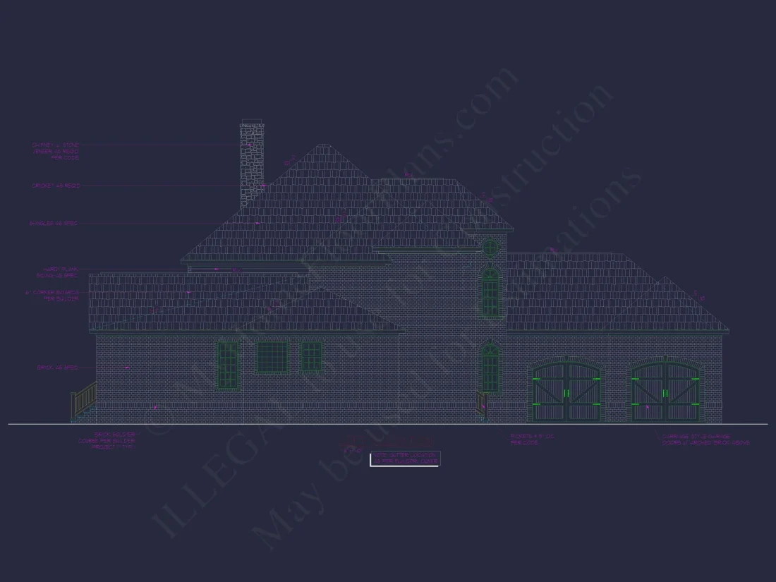 Elegant 2-Story Home Plan with 4 Beds, CAD Blueprint Designs