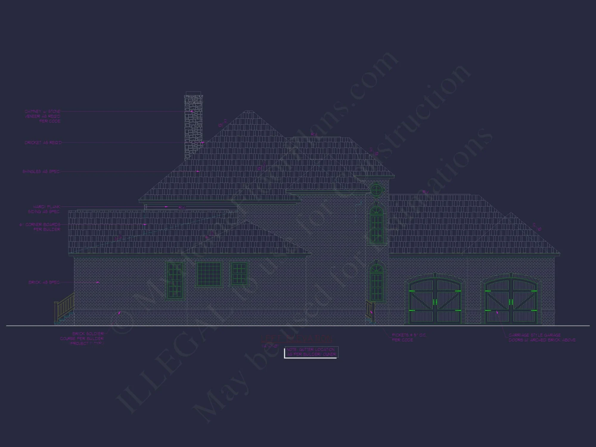 Elegant 2-Story Home Plan with 4 Beds, CAD Blueprint Designs