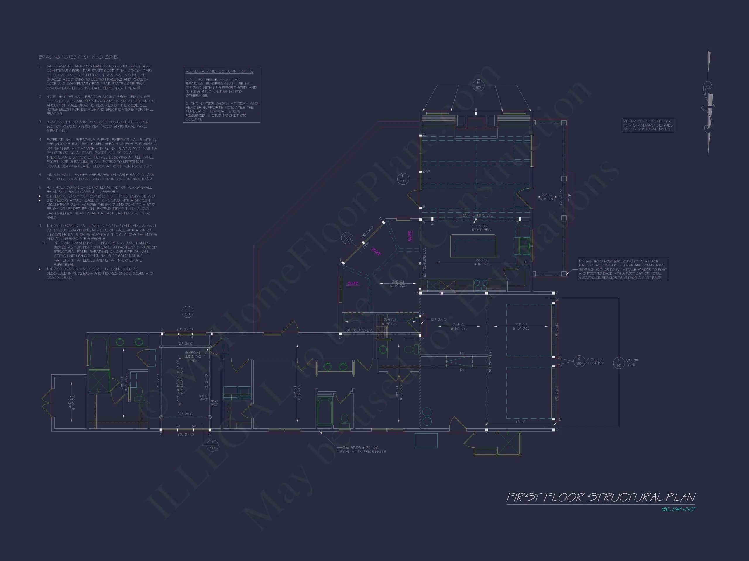 Beach Home Plan with 3 Bedrooms, CAD Designs, and Floor Blueprint