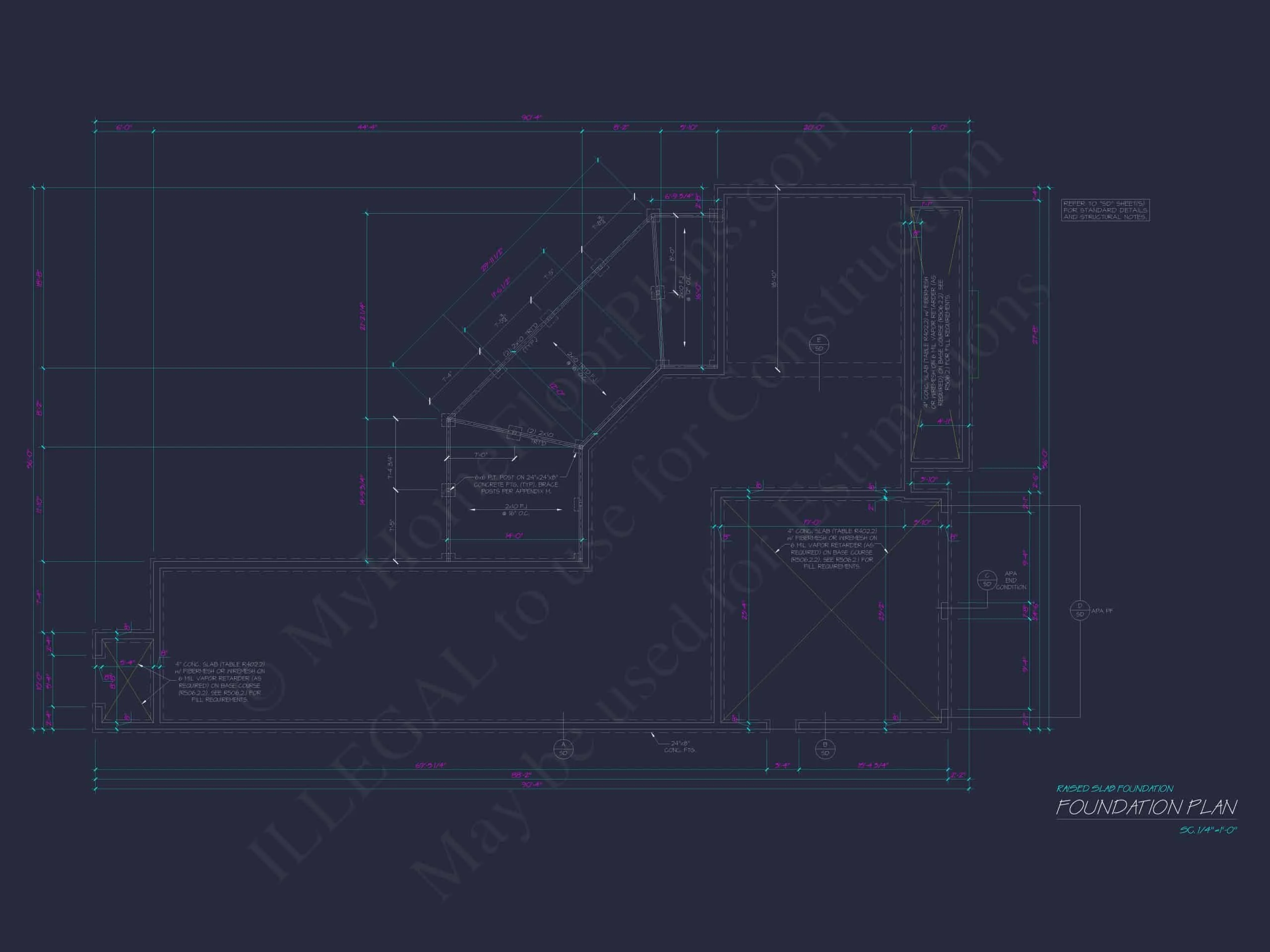 Beach Home Plan with 3 Bedrooms, CAD Designs, and Floor Blueprint