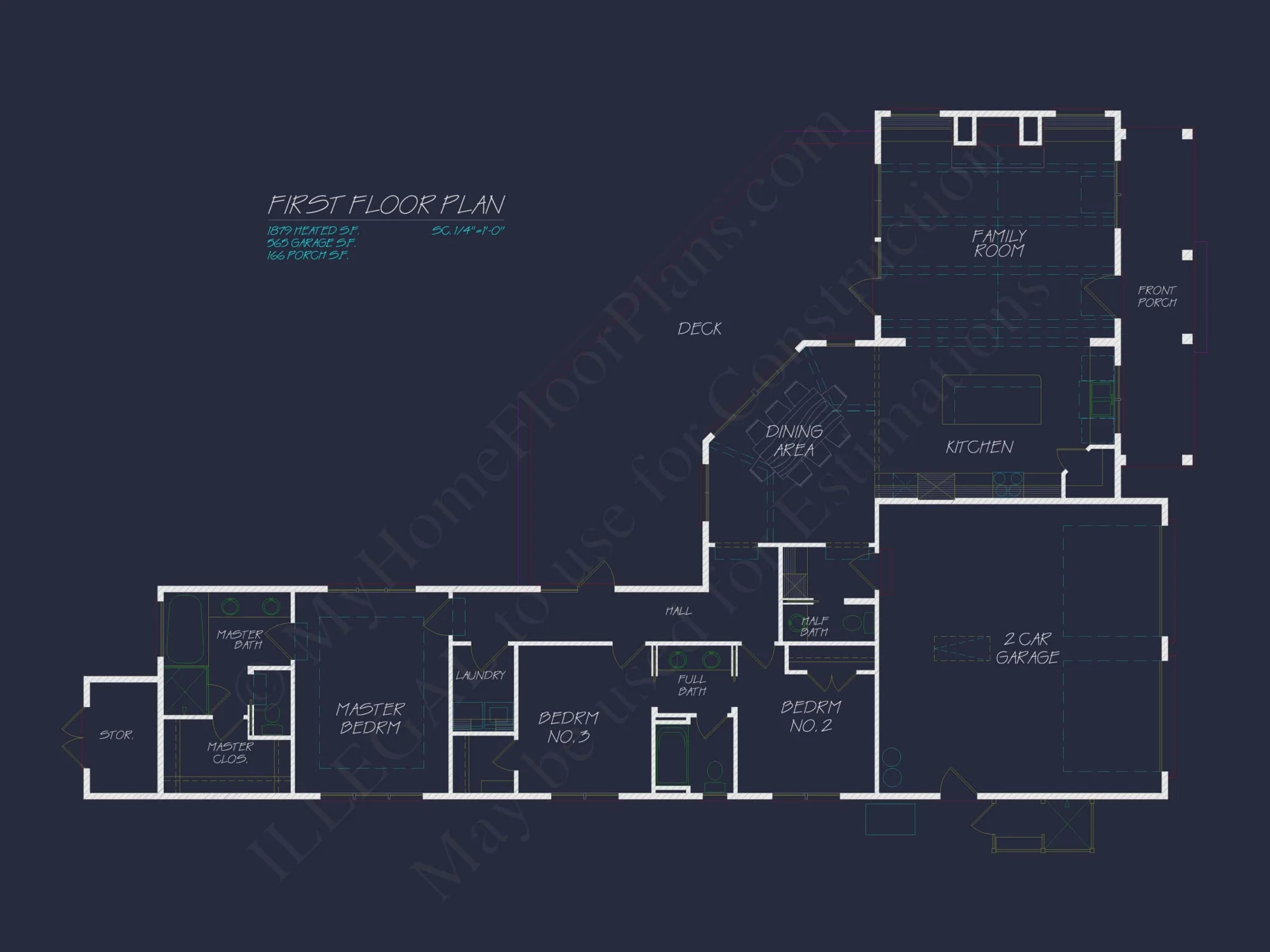 Beach Home Plan with 3 Bedrooms, CAD Designs, and Floor Blueprint