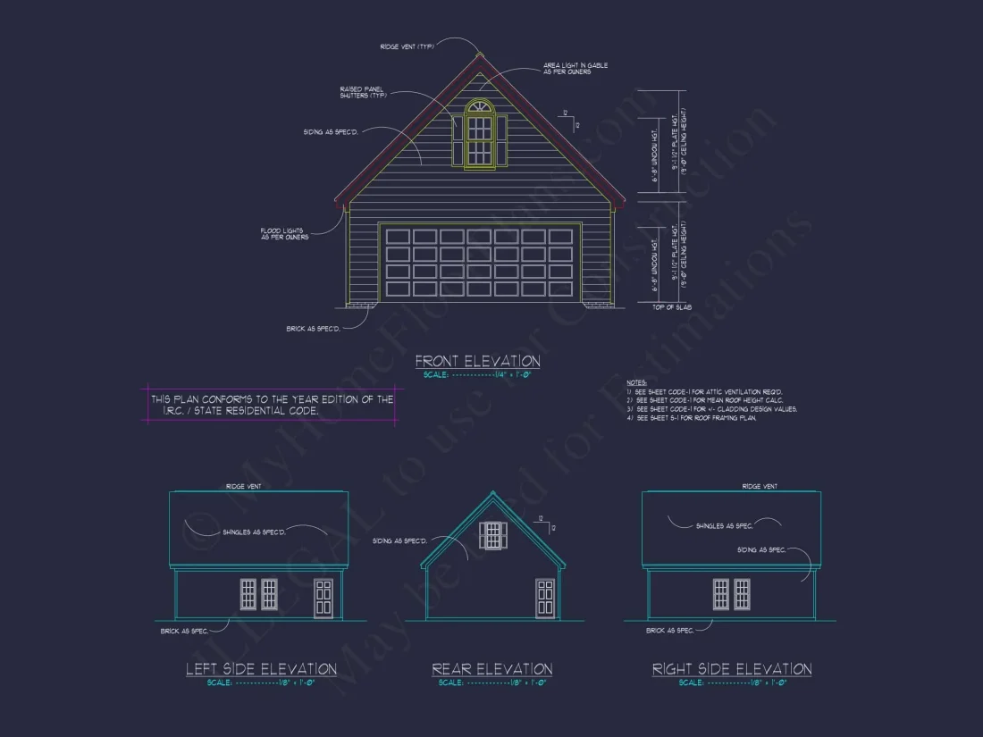24x30 Garage Floor Plan with Attic and CAD Blueprint Designs