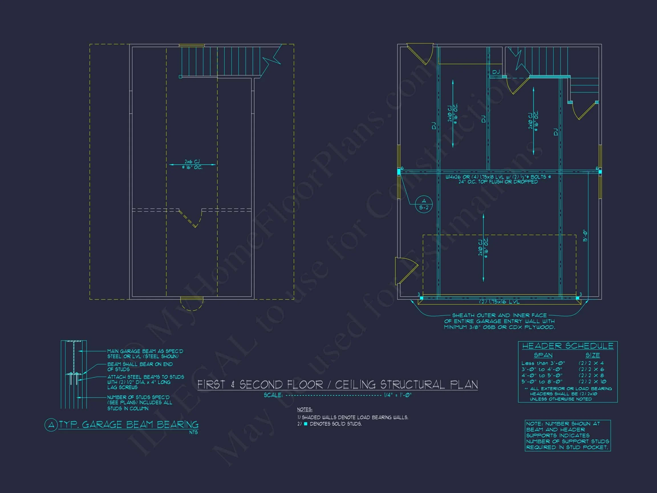 8-1741 GARAGE PLAN - 24x30 Garage Floor Plan with Attic and CAD Blueprint Designs 7 24x30 Garage Floor Plan with Attic and CAD Blueprint Designs