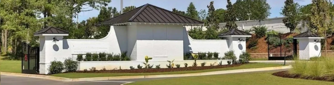 Custom Entry Gate Pavilion Plan with Courtyard & Brick Detailing