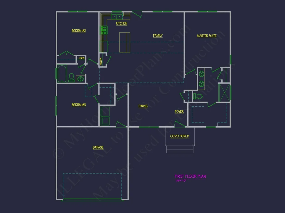 Efficient 1-Story House Plan with Spacious Layout & Craftsman Style