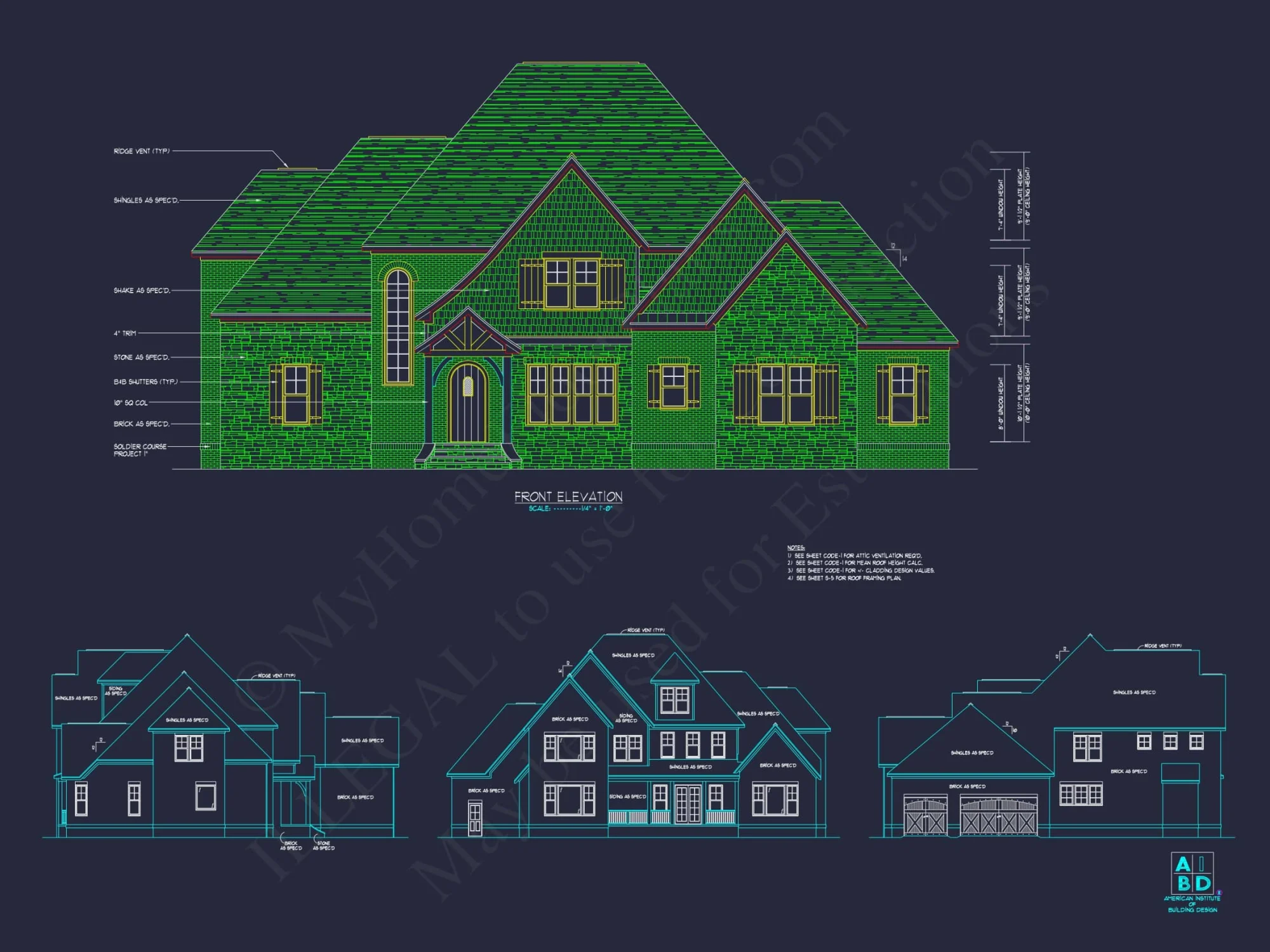 Traditional 4-Bedroom House Plan with Front-Entry Garage