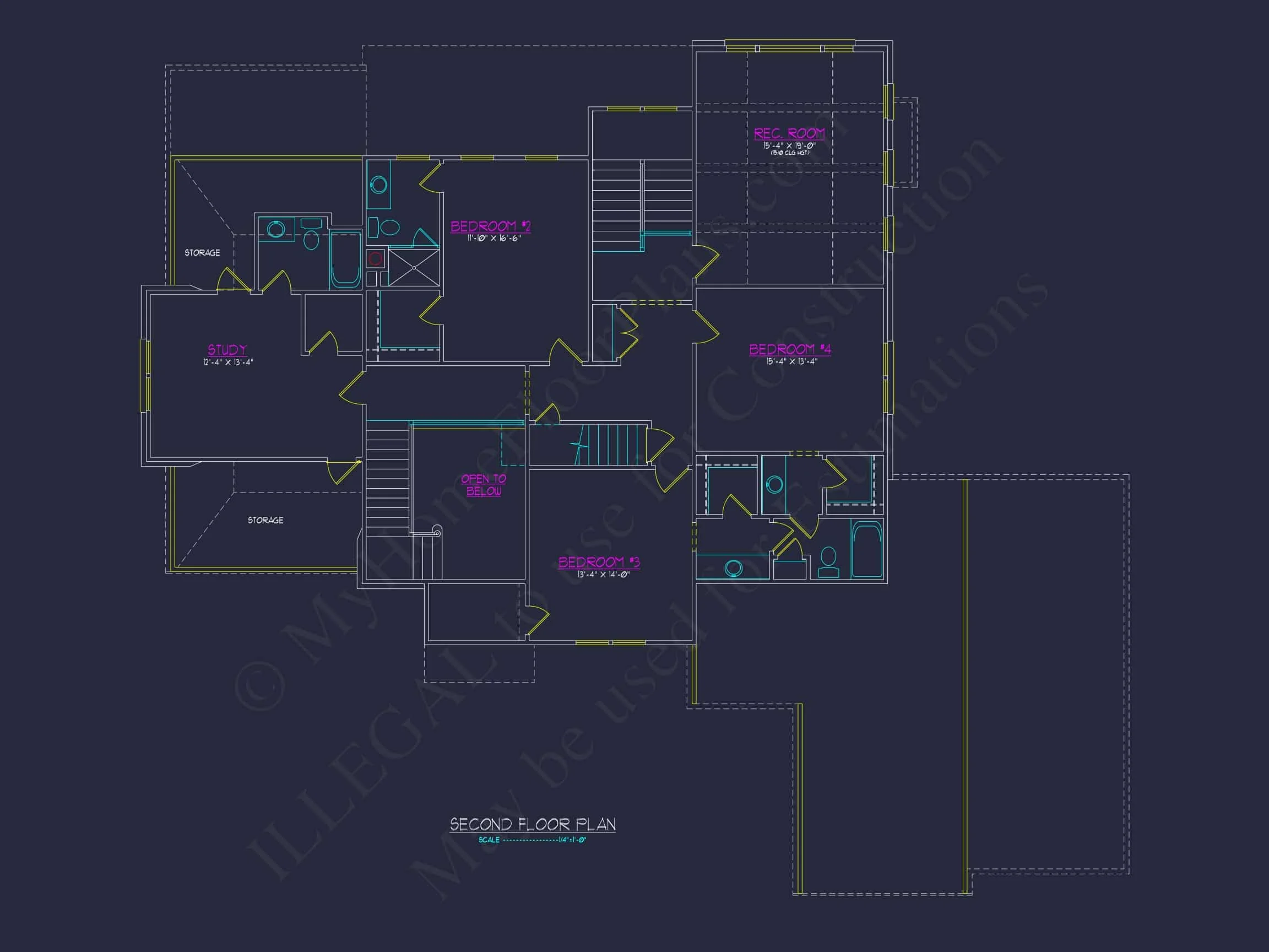 Traditional 4-Bedroom House Plan with Front-Entry Garage