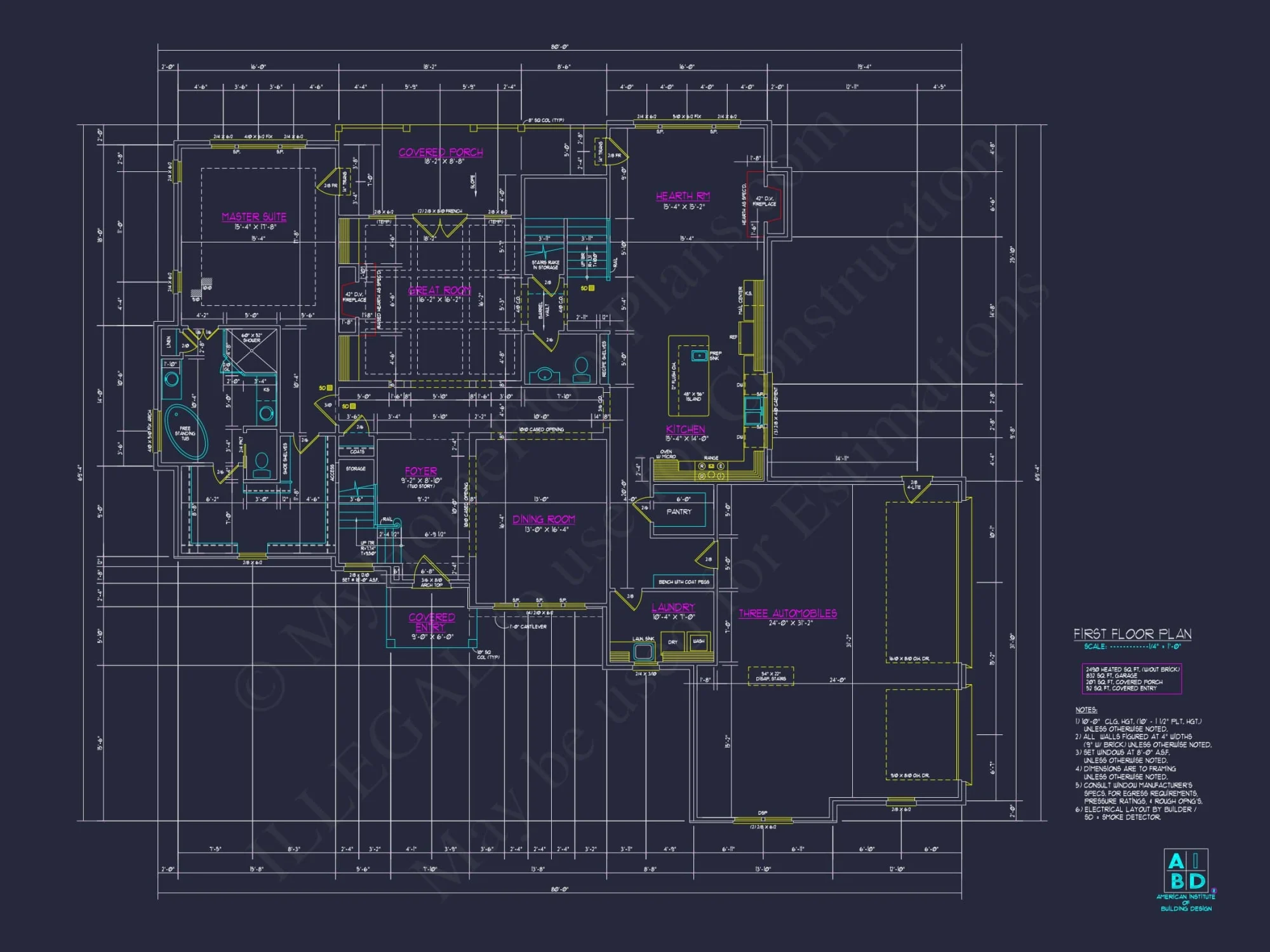 Traditional 4-Bedroom House Plan with Front-Entry Garage