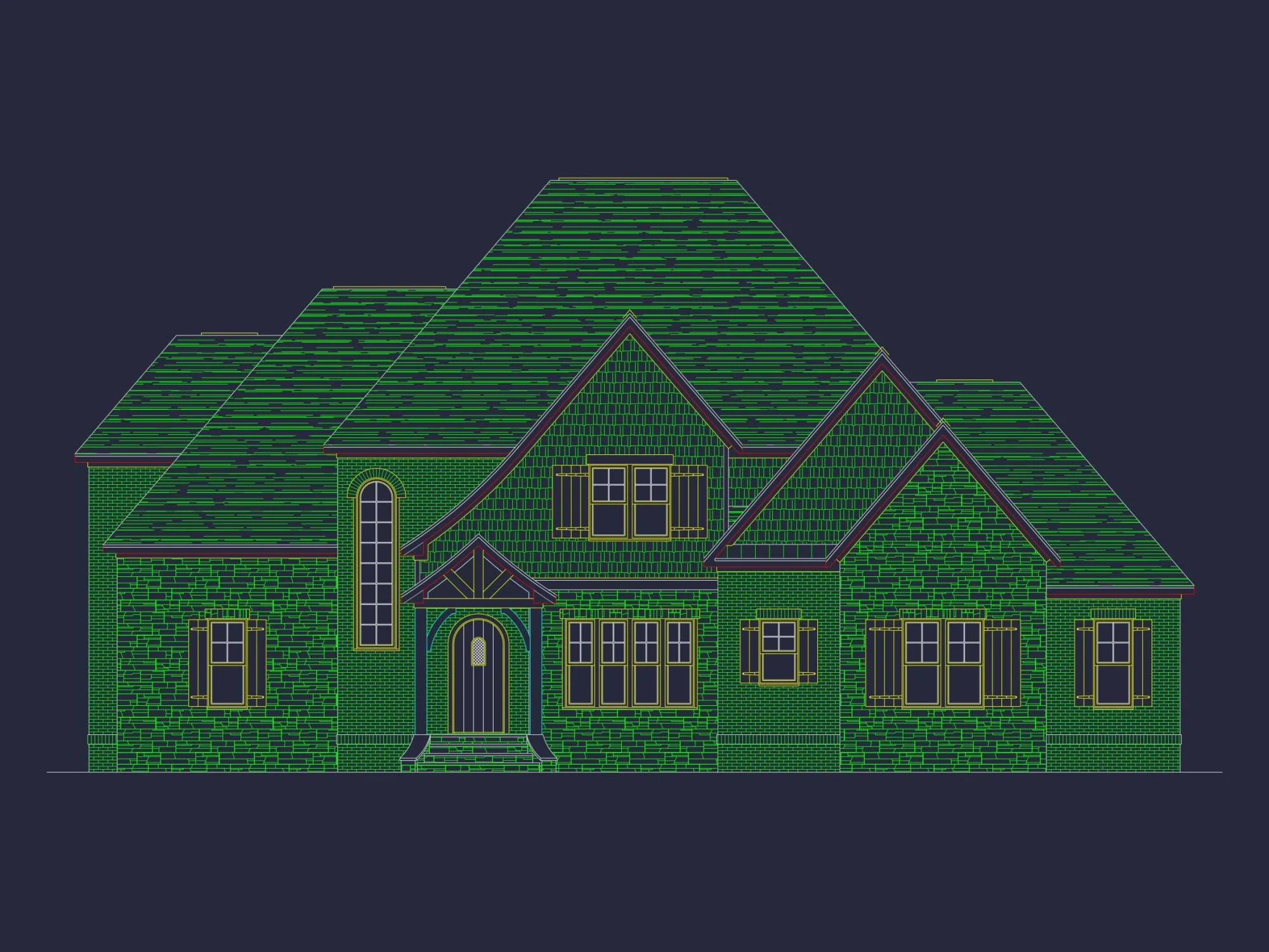 Traditional 4-Bedroom House Plan with Front-Entry Garage