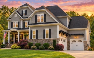 Plan  13-1633 - Teakwood Brook Manor  | Traditional Colonial - 5-Bed, 5-Bath, 5,855 SF