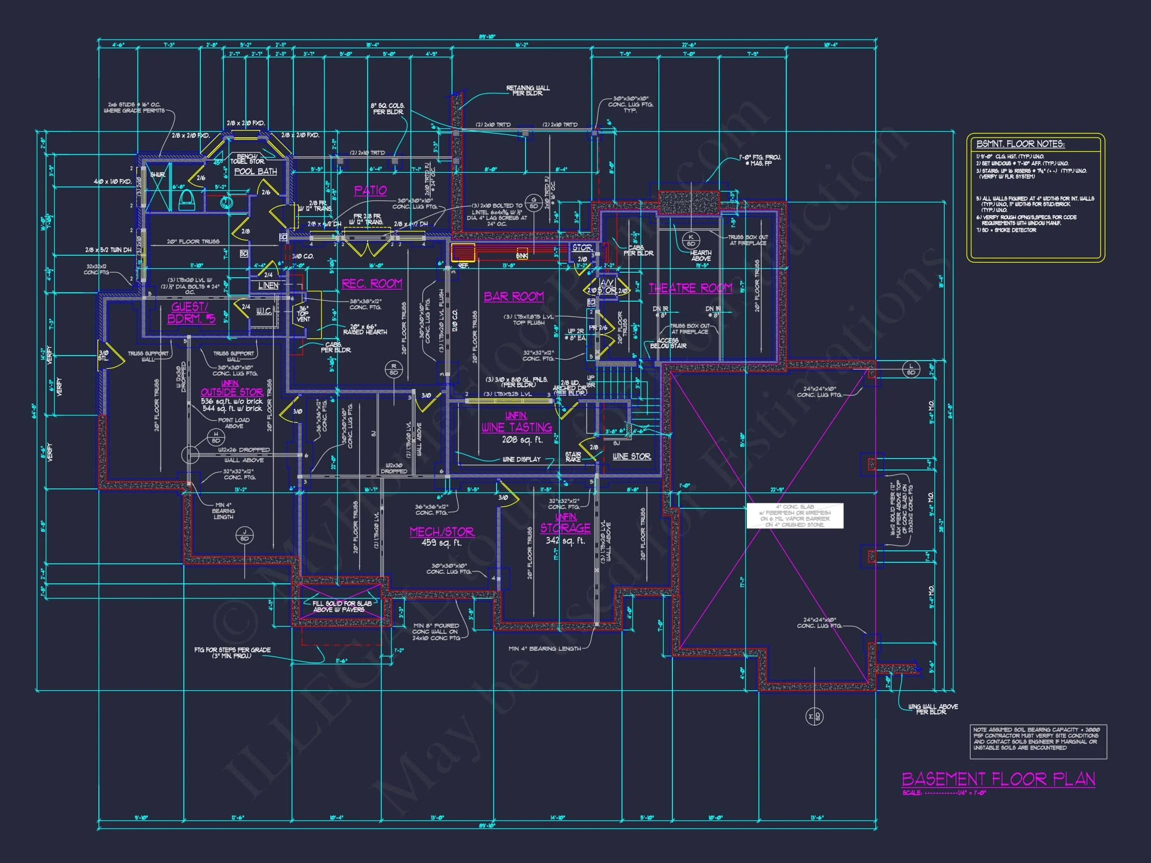 14-1347 HOUSE PLAN - Luxury House Plan with CAD Designs and Blueprint Details 13 Luxury 2-Story House Plan with Wine Room, Outdoor Kitchen & 3-Car Garage