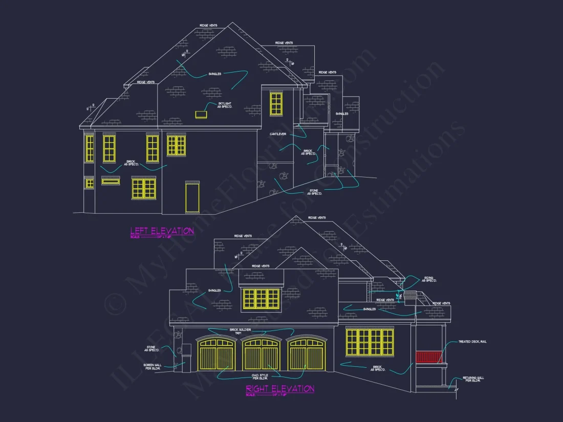 Luxury 2-Story House Plan with Wine Room, Outdoor Kitchen & 3-Car Garage
