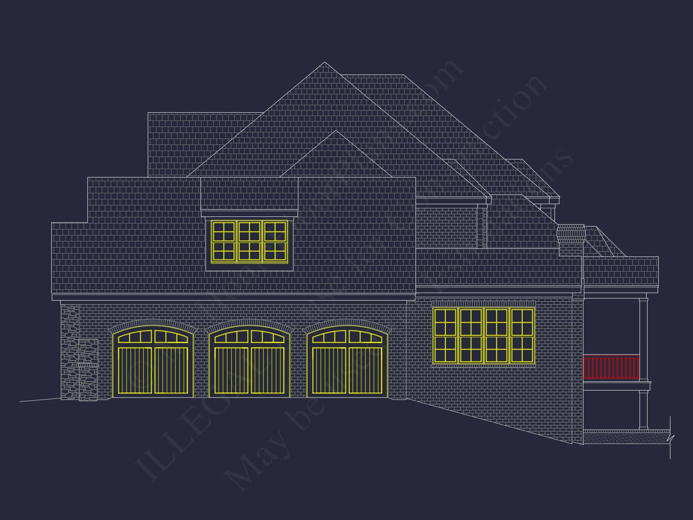 14-1347 HOUSE PLAN - Luxury House Plan with CAD Designs and Blueprint Details 4 Luxury 2-Story House Plan with Wine Room, Outdoor Kitchen & 3-Car Garage