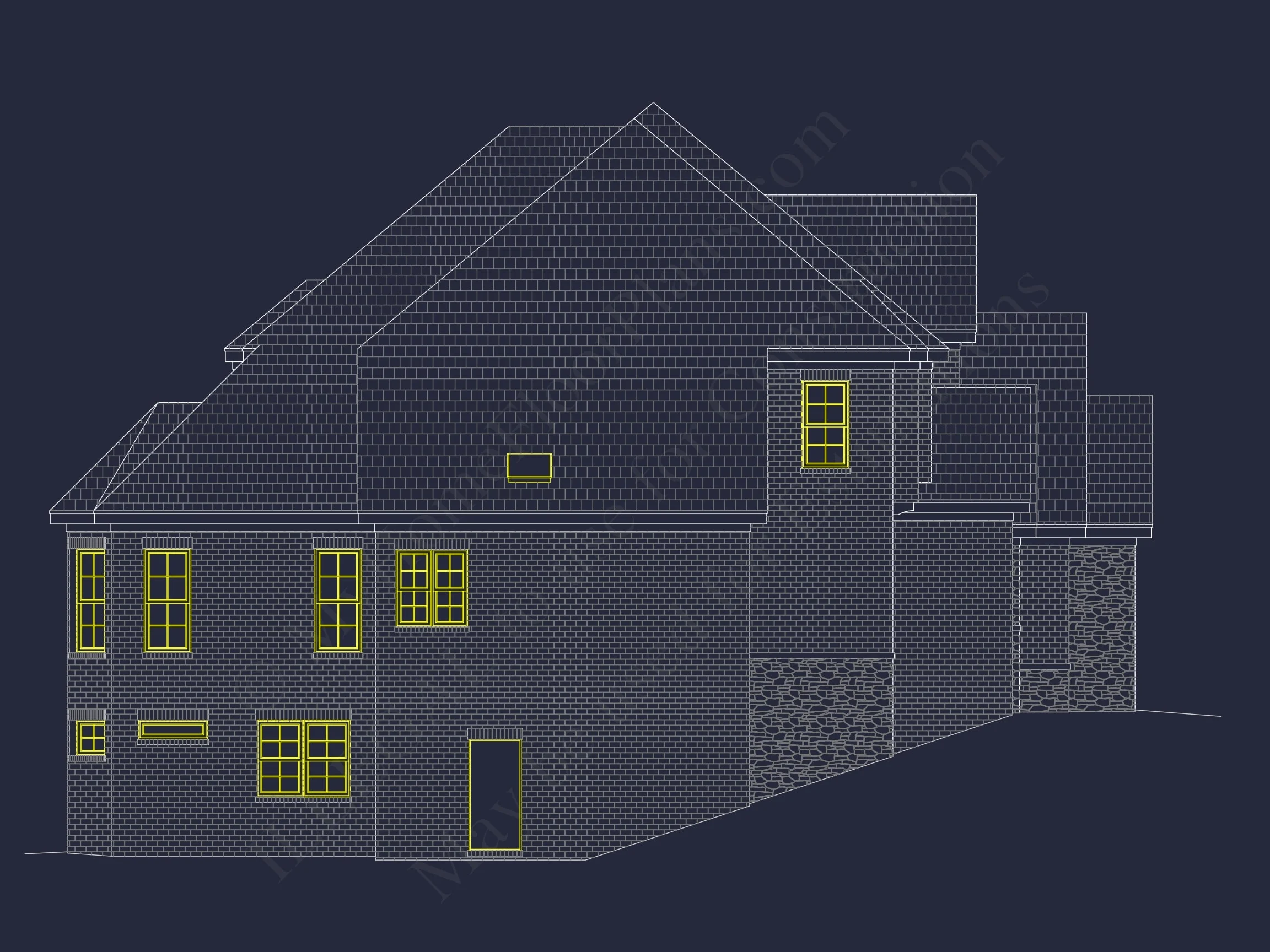 14-1347 HOUSE PLAN - Luxury House Plan with CAD Designs and Blueprint Details 3 Luxury 2-Story House Plan with Wine Room, Outdoor Kitchen & 3-Car Garage
