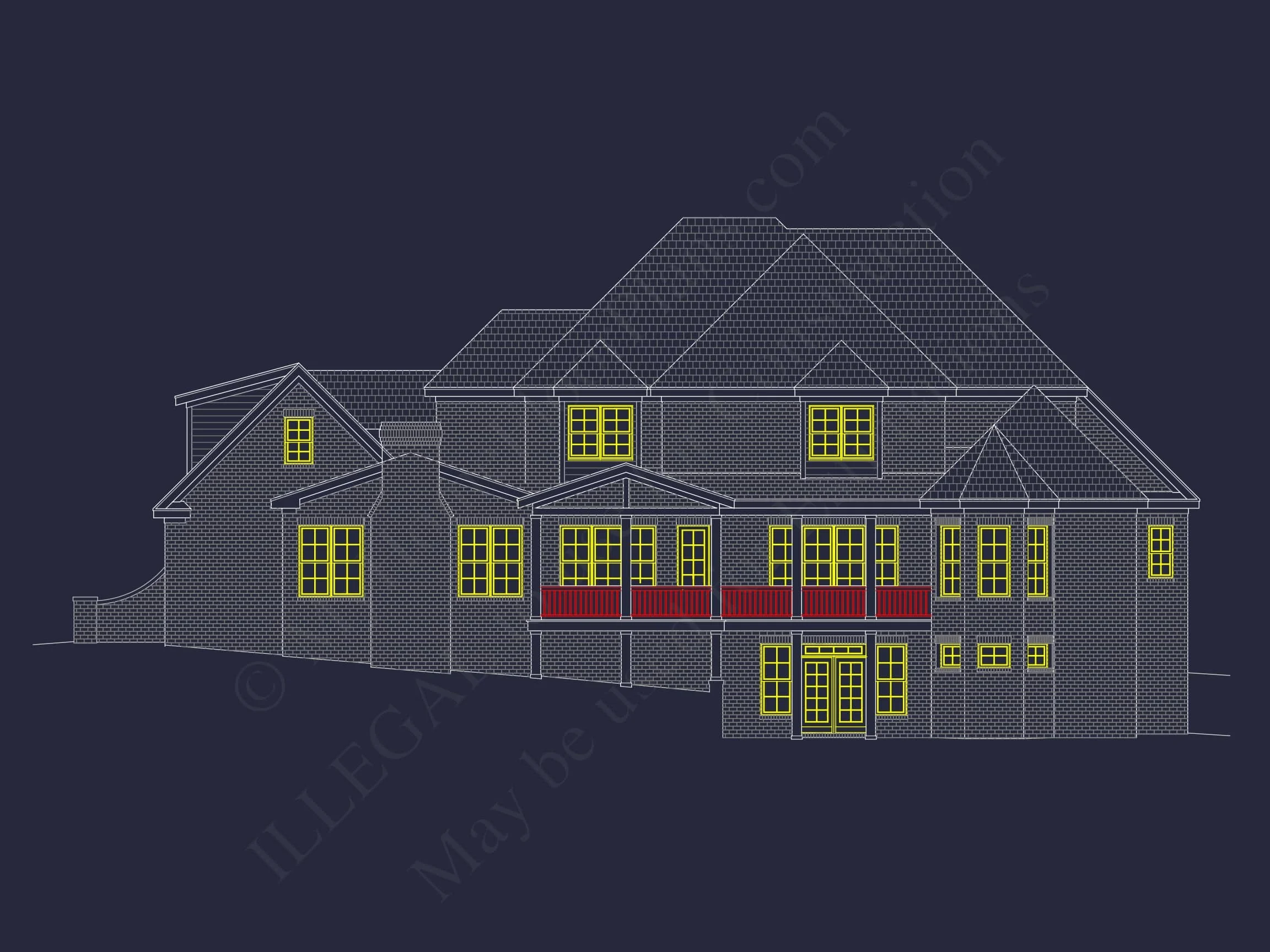 14-1347 HOUSE PLAN - Luxury House Plan with CAD Designs and Blueprint Details 2 Luxury 2-Story House Plan with Wine Room, Outdoor Kitchen & 3-Car Garage