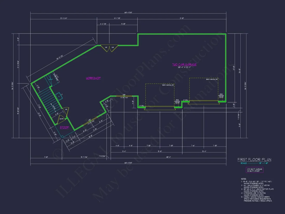 2-Story House Plan with Workshop and CAD Architecture Design