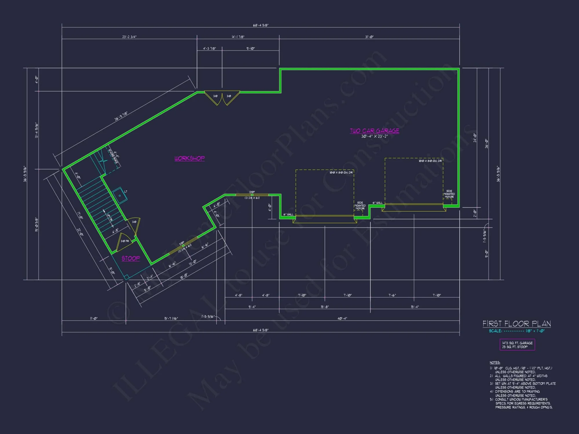 2-Story House Plan with Workshop and CAD Architecture Design