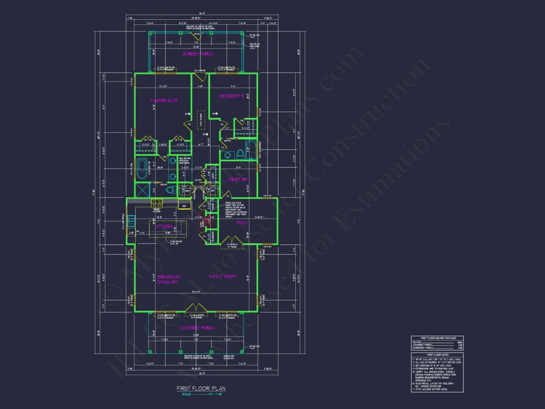 Efficient 2-Bedroom House Plan with Open Layout & Craftsman Design