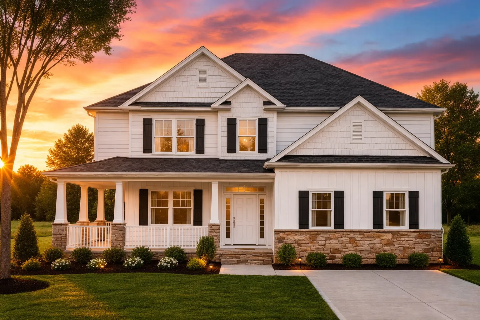 Traditional Craftsman Colonial Revival House Plan 2280 Sq Ft 4 Bed 2 Story With Cad Blueprints