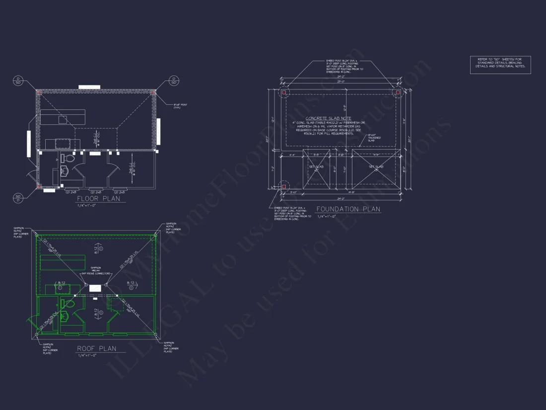 Modern Poolhouse Design with Lanai and Floor Plan Blueprint
