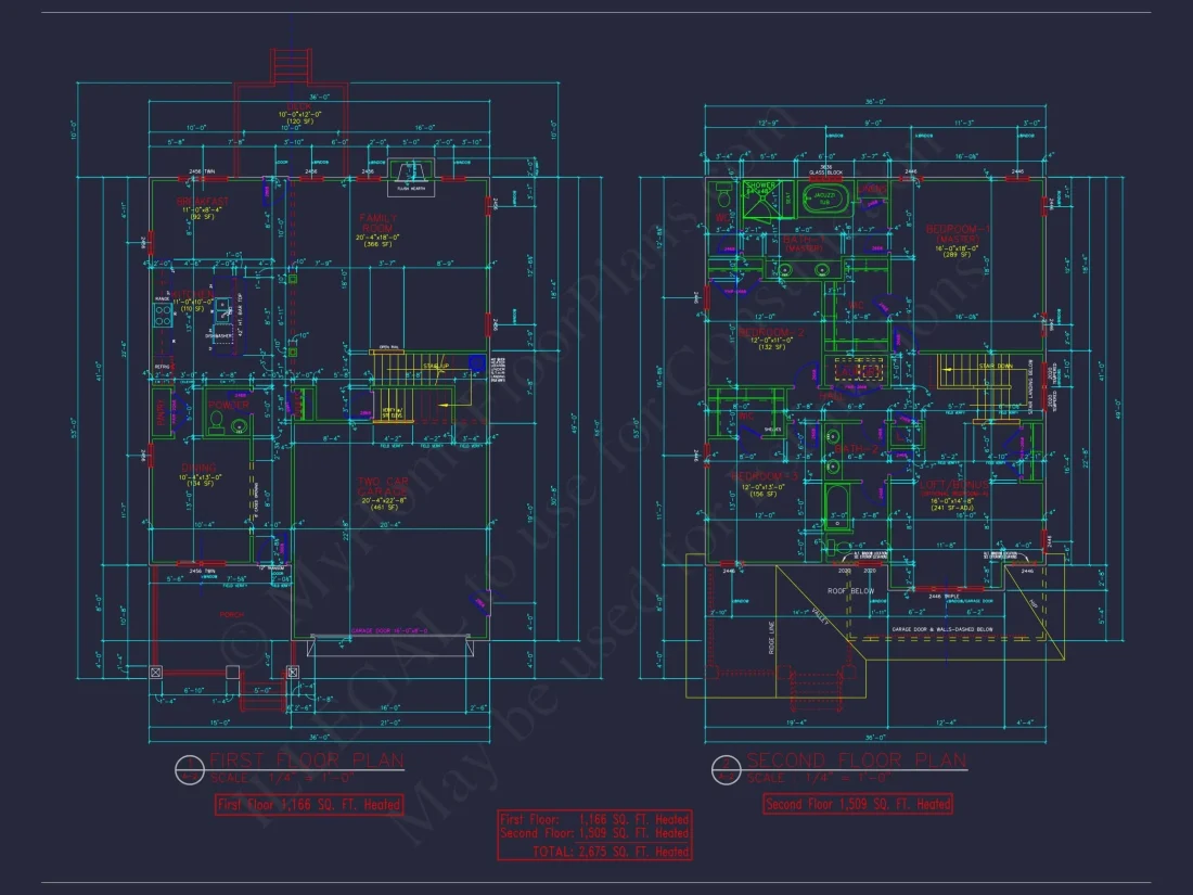 2-Story House Plan with Craftsman Style & CAD Blueprints