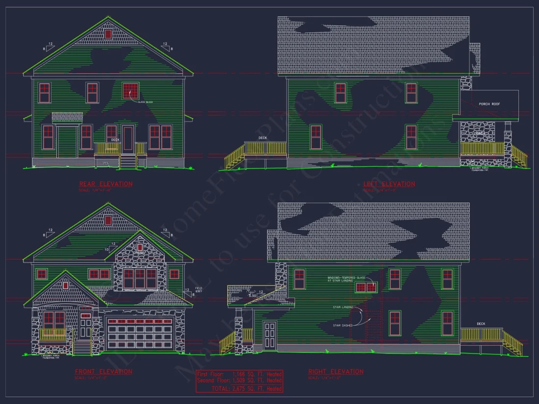 2-Story House Plan with Craftsman Style & CAD Blueprints